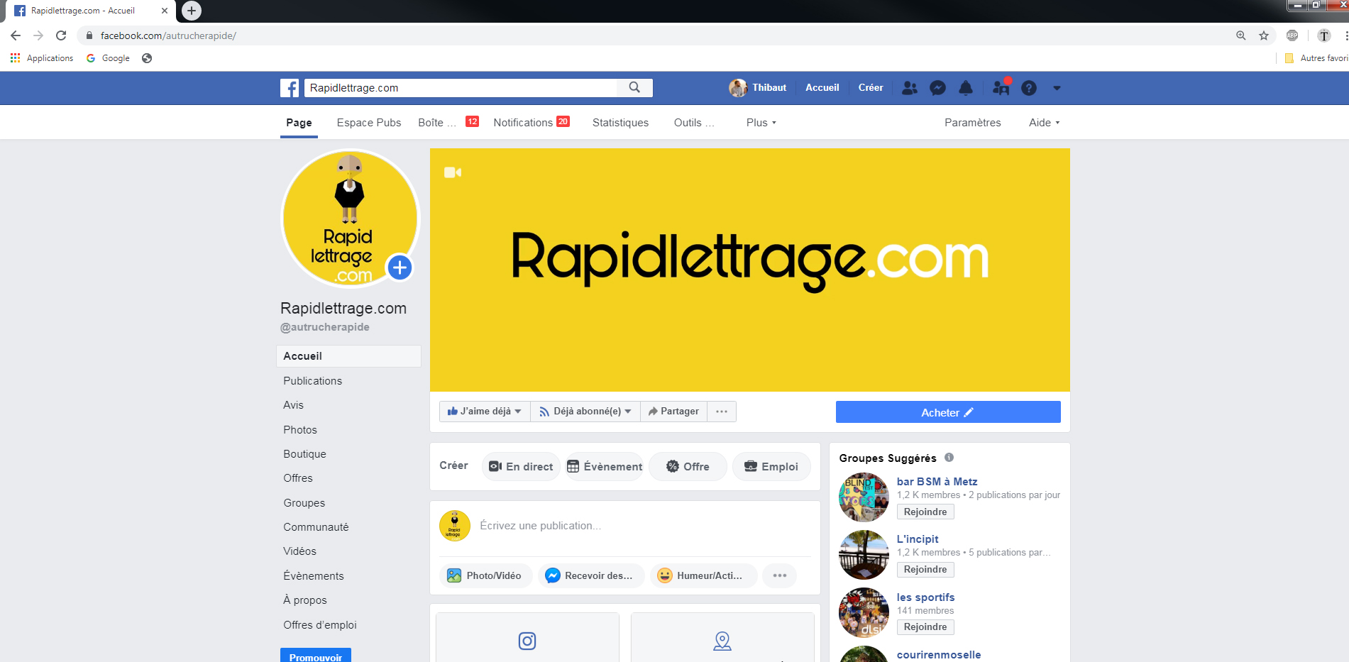 Facebook Rapidlettrage